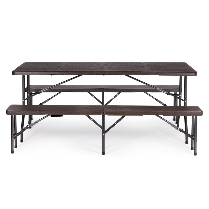 Campingtisch-Set für 8 Personen - Holzoptik - Klappbar - bis zu 40% Rabatt