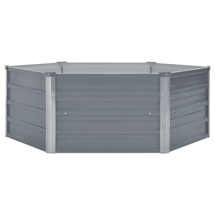 Sechseckiges Hochbeet aus Stahl, 129x129x46 cm - Grau - bis zu 32% reduziert