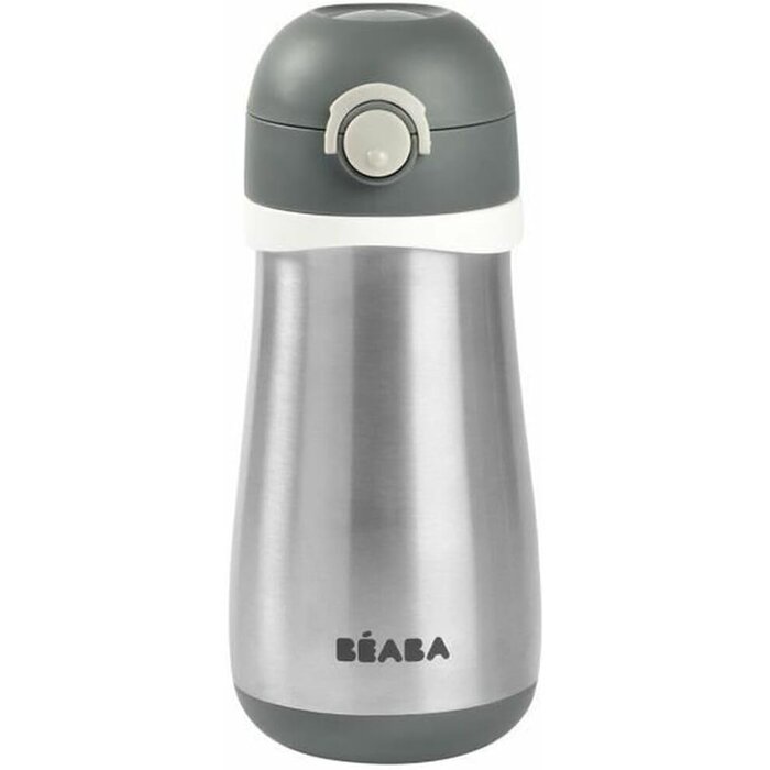 Béaba Isolierte Edelstahl-Kinderflasche, 350 ml, Mineralgrau - bis zu 57% sparen
