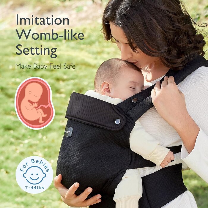 Ergonomische Babytrage aus Mesh, bis 20 kg - Schwarz - bis zu 33% reduziert