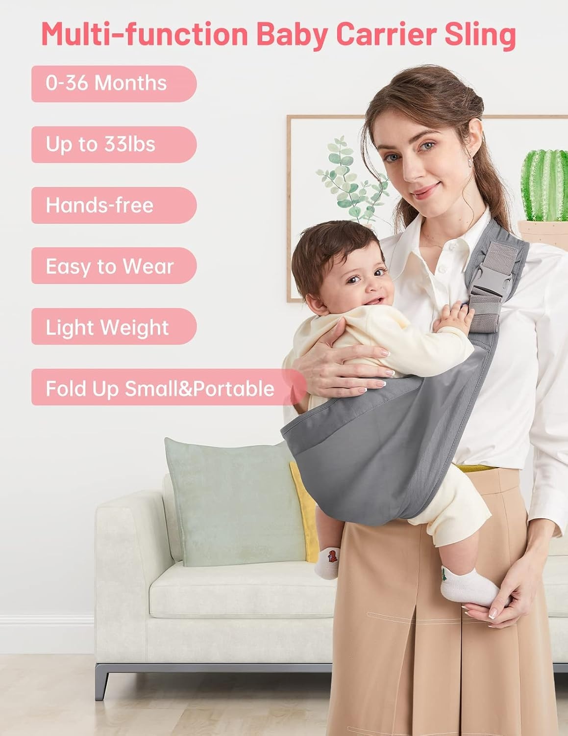 Ergonomische Babytrage bis 15kg | Grau | Jetzt bis zu 30% Rabatt sparen