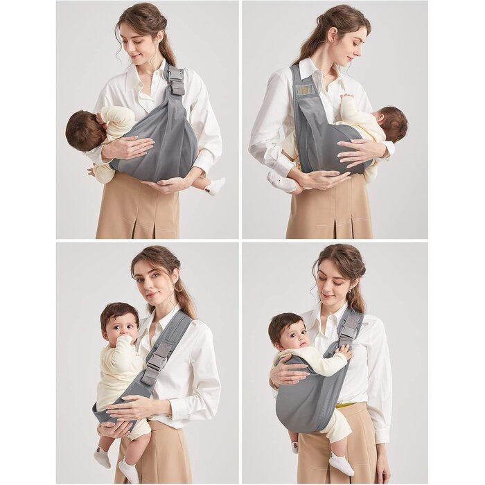Ergonomische Babytrage bis 15kg | Grau | Jetzt bis zu 30% Rabatt sparen