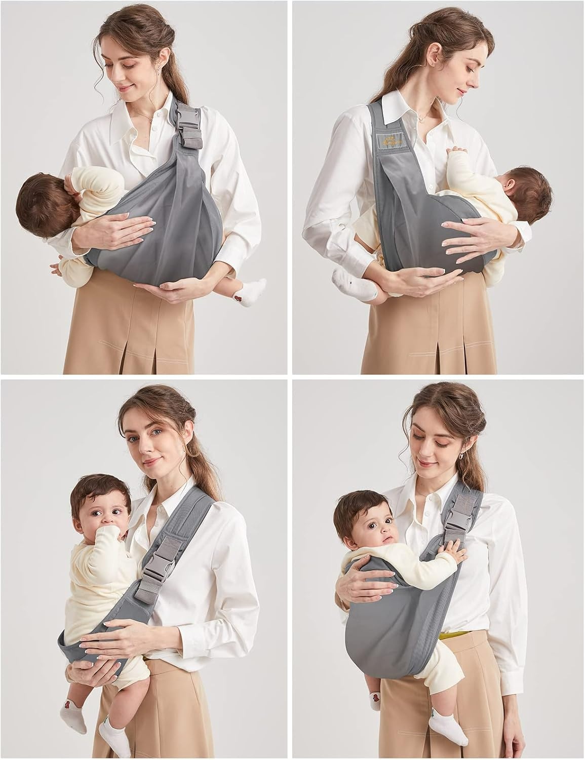 Ergonomische Babytrage bis 15kg | Grau | Jetzt bis zu 30% Rabatt sparen