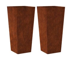Vidaxl 2er Set Pflanzkübel aus wetterfestem Stahl - 35x35x75 cm - bis zu 34% Rabatt