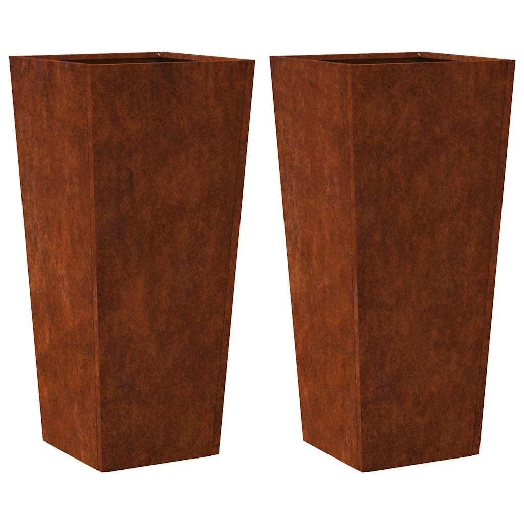 2er Set Pflanzkübel aus wetterfestem Stahl - 35x35x75 cm - bis zu 34% Rabatt