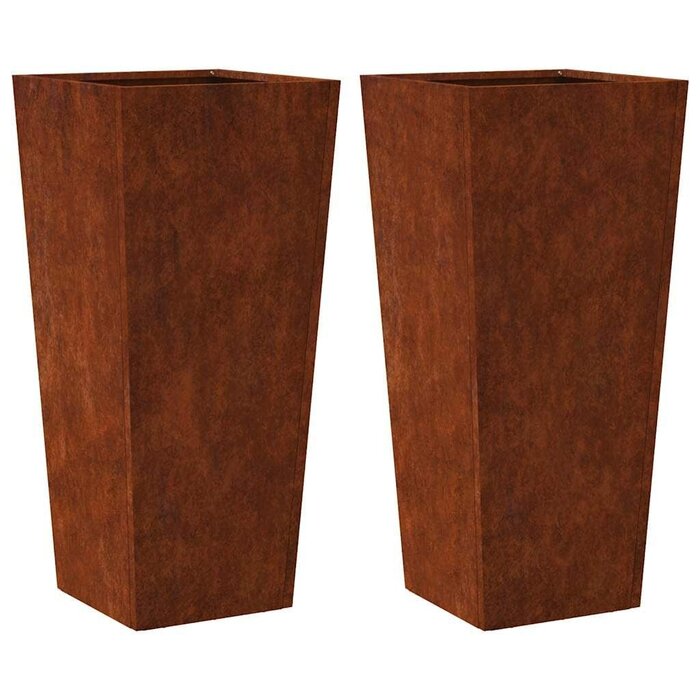 2er Set Pflanzkübel aus wetterfestem Stahl - 35x35x75 cm - bis zu 34% Rabatt