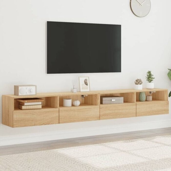 TV-Wandschrank-Set, 2-tlg., 100x30x30 cm, Sonoma-Eiche Optik, bis zu 34% sparen