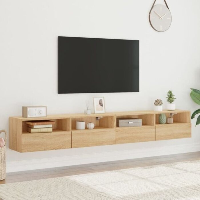 TV-Wandschrank-Set, 2-tlg., 100x30x30 cm, Sonoma-Eiche Optik, bis zu 34% sparen