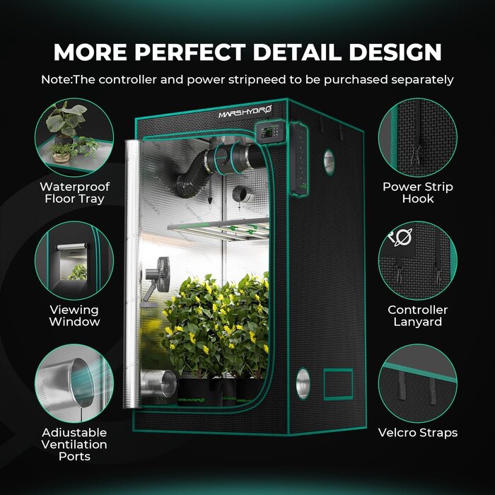 Profi Growzelt 70x70x160cm - Robust & Reflektierend - Jetzt bis zu 34% sparen