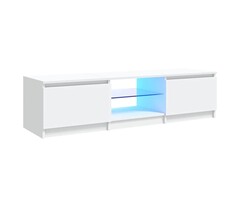 Vidaxl Modernes TV-Lowboard mit LED-Beleuchtung - Weiß, 140 cm - bis zu 34% sparen