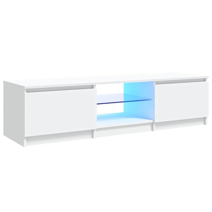 Modernes TV-Lowboard mit LED-Beleuchtung - Weiß, 140 cm - bis zu 34% sparen