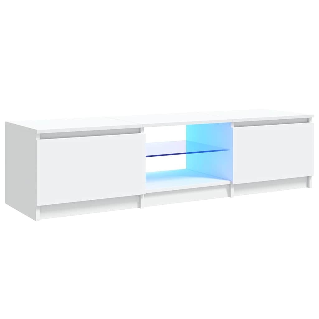 Modernes TV-Lowboard mit LED-Beleuchtung - Weiß, 140 cm - bis zu 34% sparen