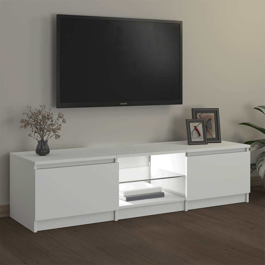 Modernes TV-Lowboard mit LED-Beleuchtung - Weiß, 140 cm - bis zu 34% sparen