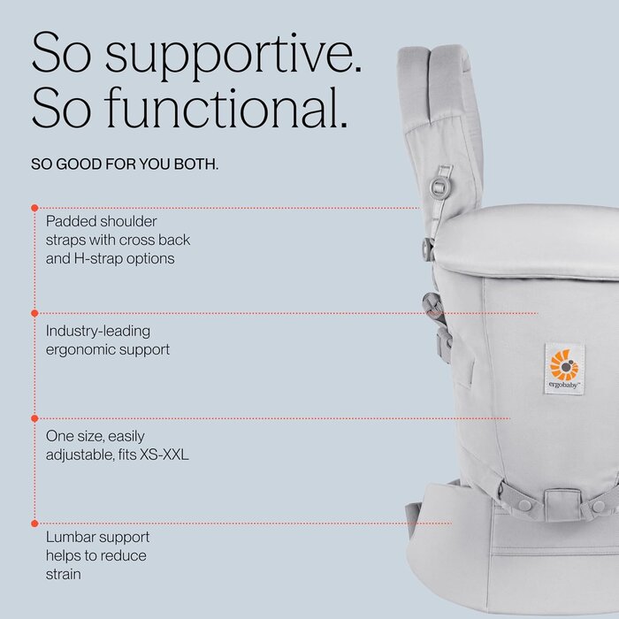 Ergonomische Babytrage bis 20 kg - Perlgrau - bis zu 35% Rabatt