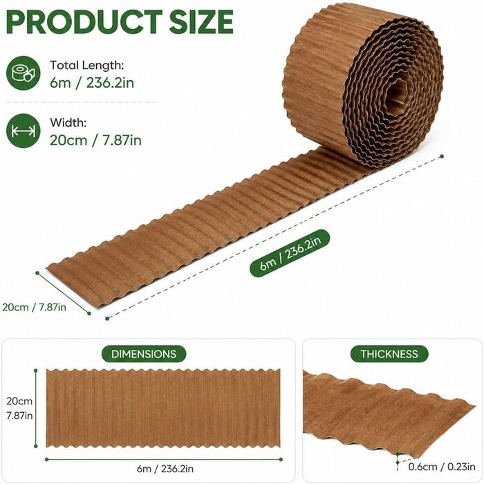 Metall-Rasenkante 20x600 cm gewellt - Garten-Beeteinfassung bis zu 33% sparen