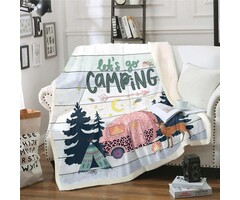 Sherpa Fleece Wohndecke Vintage gestreift, 229x229cm - bis zu 39% sparen