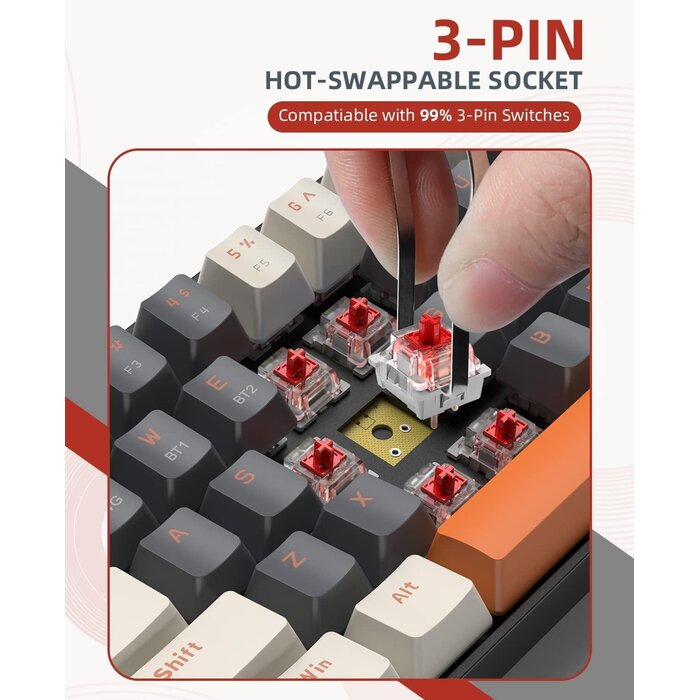 Mechanische 60% Gaming-Tastatur, Kabellos, Milkshake Design - bis zu 33% Rabatt