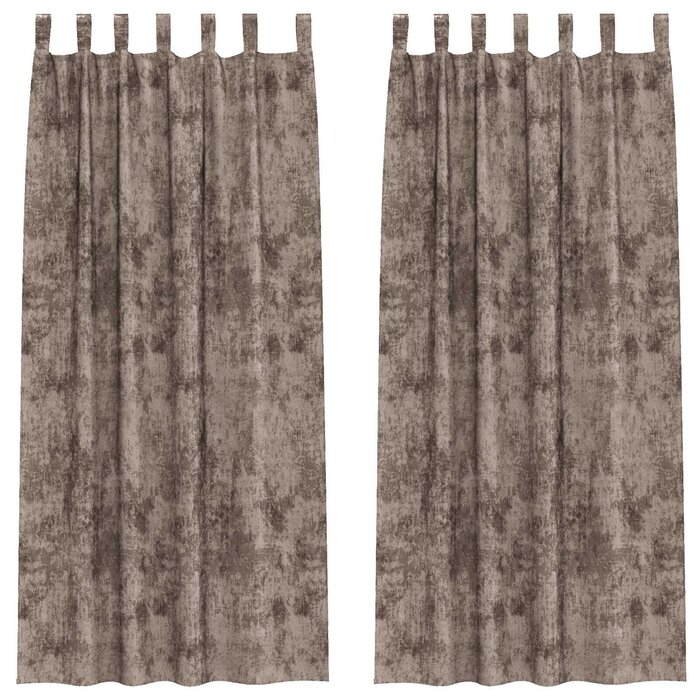 Samtvorhänge 2er-Set Cappuccino 245x140cm - Blickdicht - bis zu 32% Rabatt