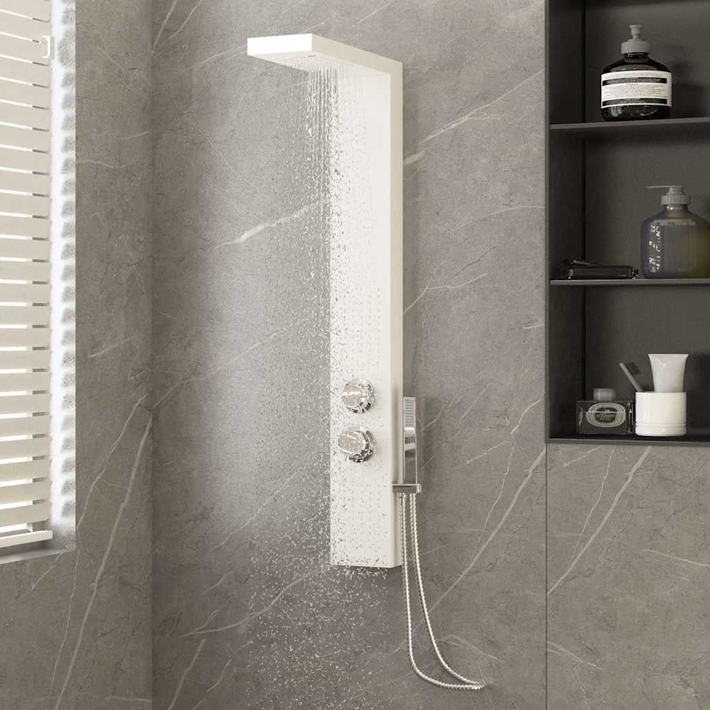 Design-Duschpaneel mit Regendusche & Massage, Weiß - bis zu 35% Rabatt