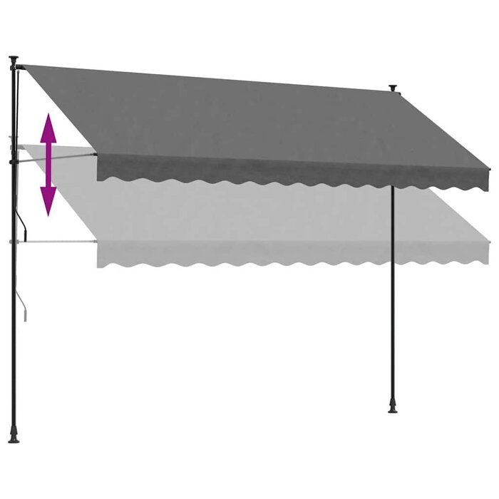 Ausziehbare Markise Anthrazit 350x150 cm - Jetzt bis zu 34% günstiger