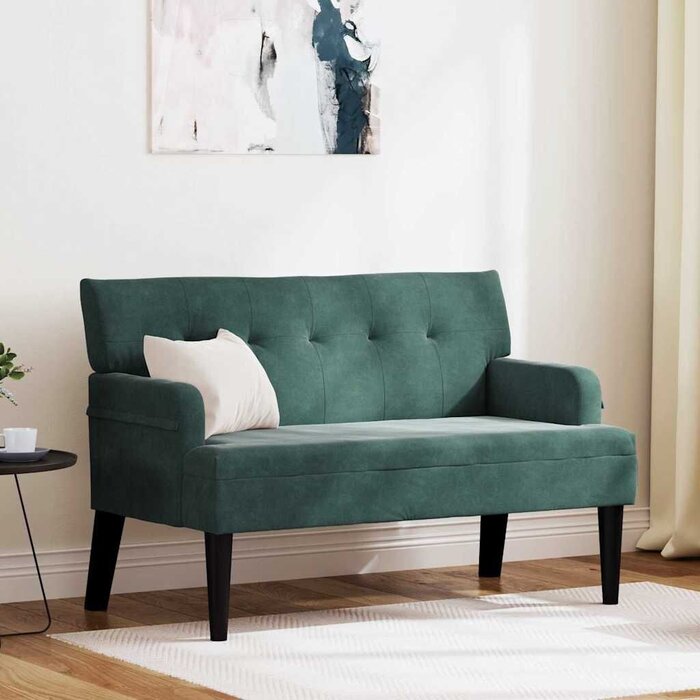 Edle Chesterfield Bank 2-Sitzer Samt Dunkelgrün - Outlet bis zu 35% reduziert