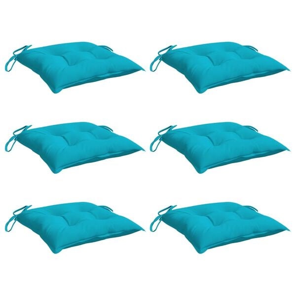 6er-Set Stuhlkissen 50x50 cm, Türkis - Jetzt bis zu 34% Rabatt sichern!