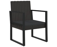 Vidaxl Stilvoller Gartenstuhl mit Kissen Poly-Rattan Schwarz - bis zu 60% Rabatt