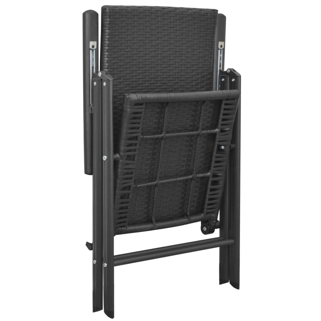2er Set Gartenstühle verstellbar, Poly-Rattan Schwarz - bis zu 34% sparen
