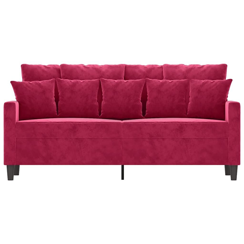 2-Sitzer Sofa 140 cm Samt weinrot - Jetzt bis zu 35% Rabatt sichern