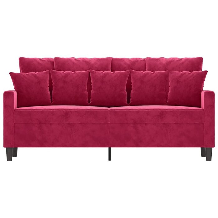 2-Sitzer Sofa 140 cm Samt weinrot - Jetzt bis zu 35% Rabatt sichern