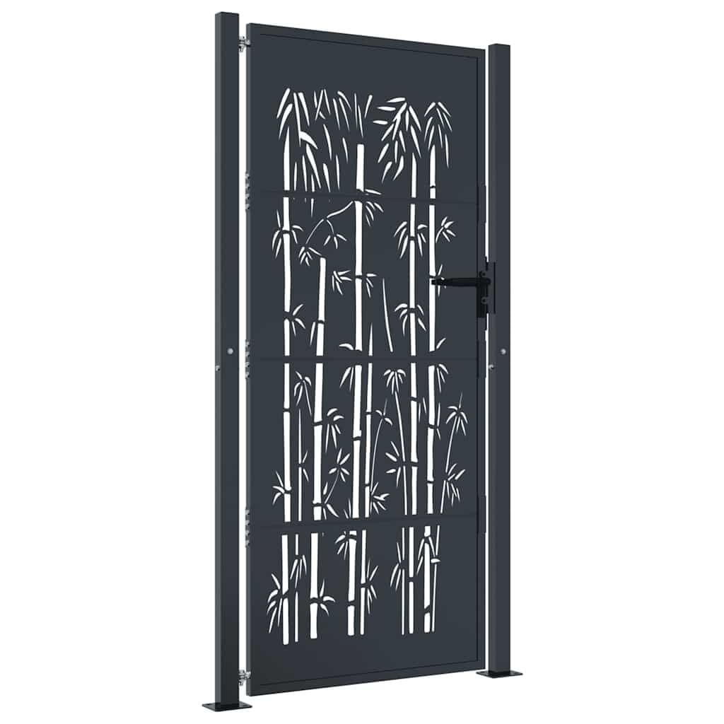 Gartentor Anthrazit Bambus-Design 105x205 cm - bis zu 35% Rabatt