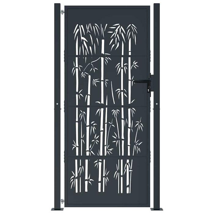 Gartentor Anthrazit Bambus-Design 105x205 cm - bis zu 35% Rabatt