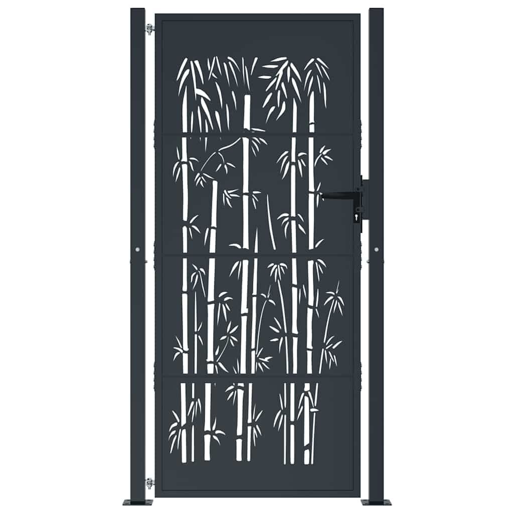 Gartentor Anthrazit Bambus-Design 105x205 cm - bis zu 35% Rabatt
