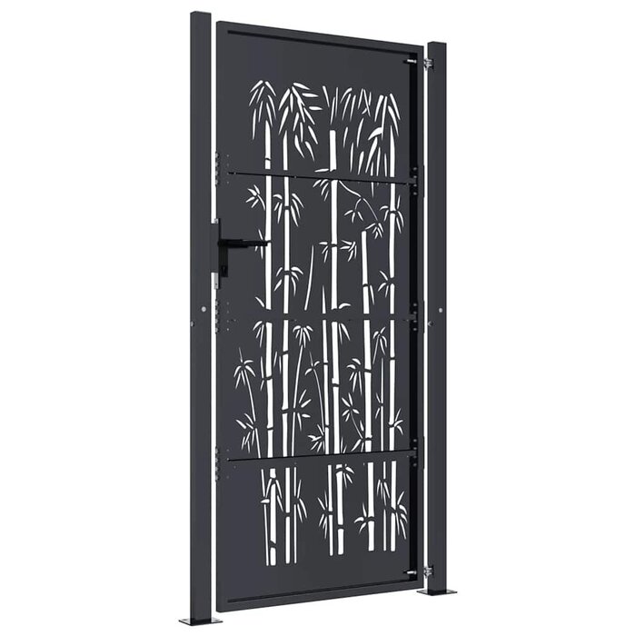 Gartentor Anthrazit Bambus-Design 105x205 cm - bis zu 35% Rabatt