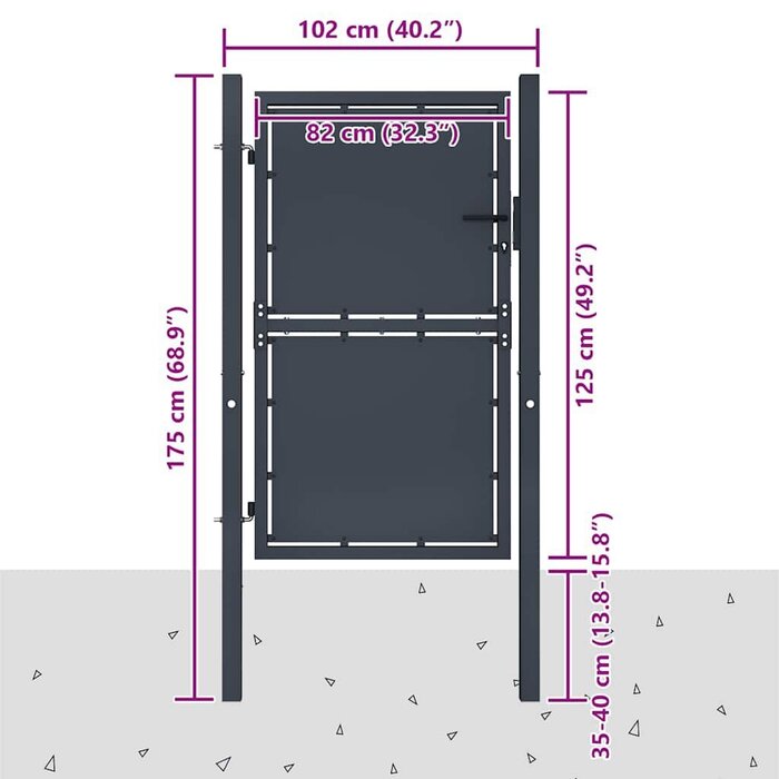Gartentor aus Stahl 100x125 cm Anthrazit - Outlet bis zu 35% Rabatt