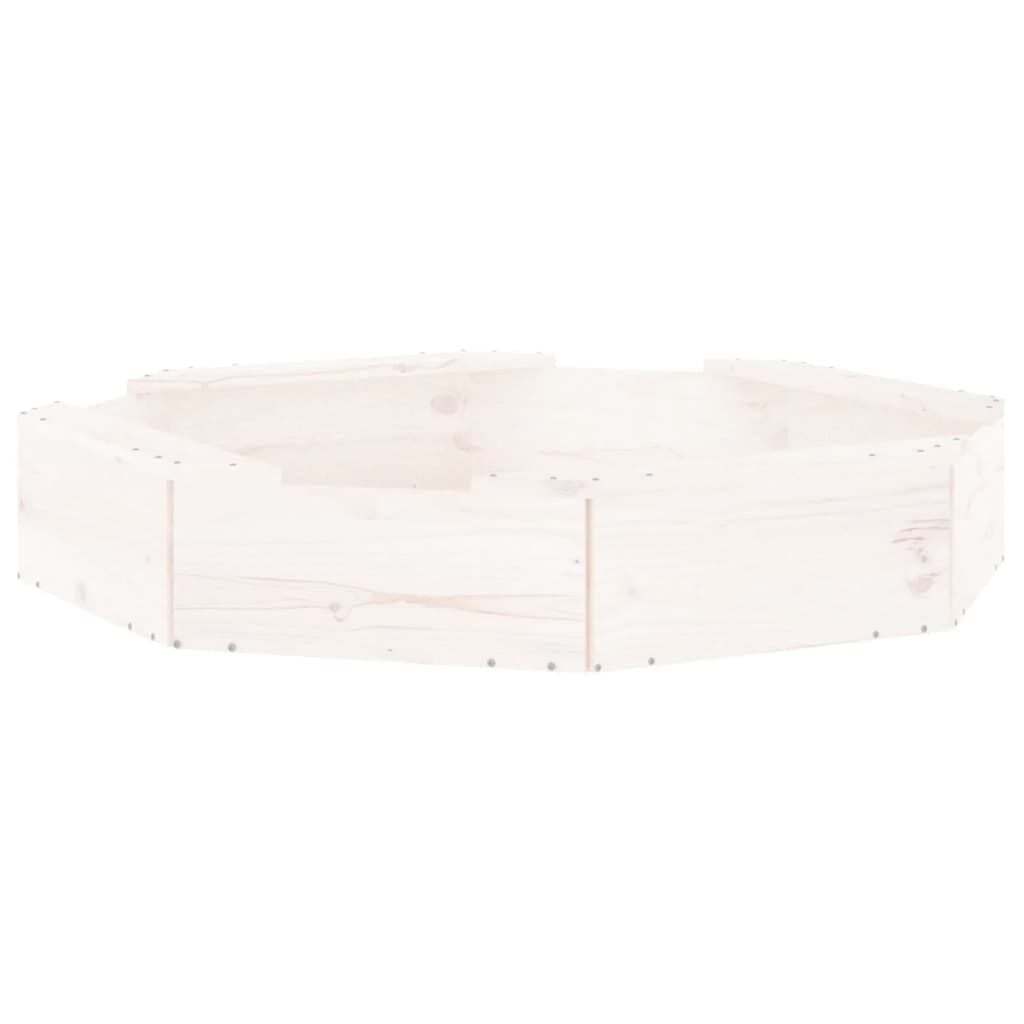 Achteckiger Sandkasten Kiefer Weiß, 111x111cm - bis zu 33% reduziert