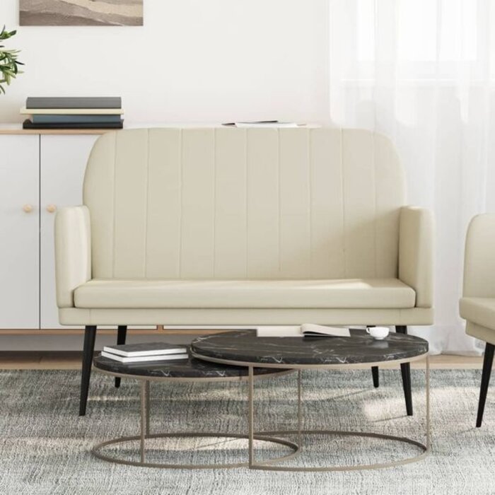 Elegante Sitzbank in Creme - Kunstleder - bis zu 34% sparen
