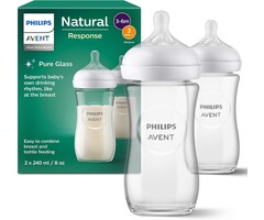 Philips Avent 2x Glas-Babyflaschen mit Natural Response Sauger - BPA-frei - bis zu 31% Rabatt