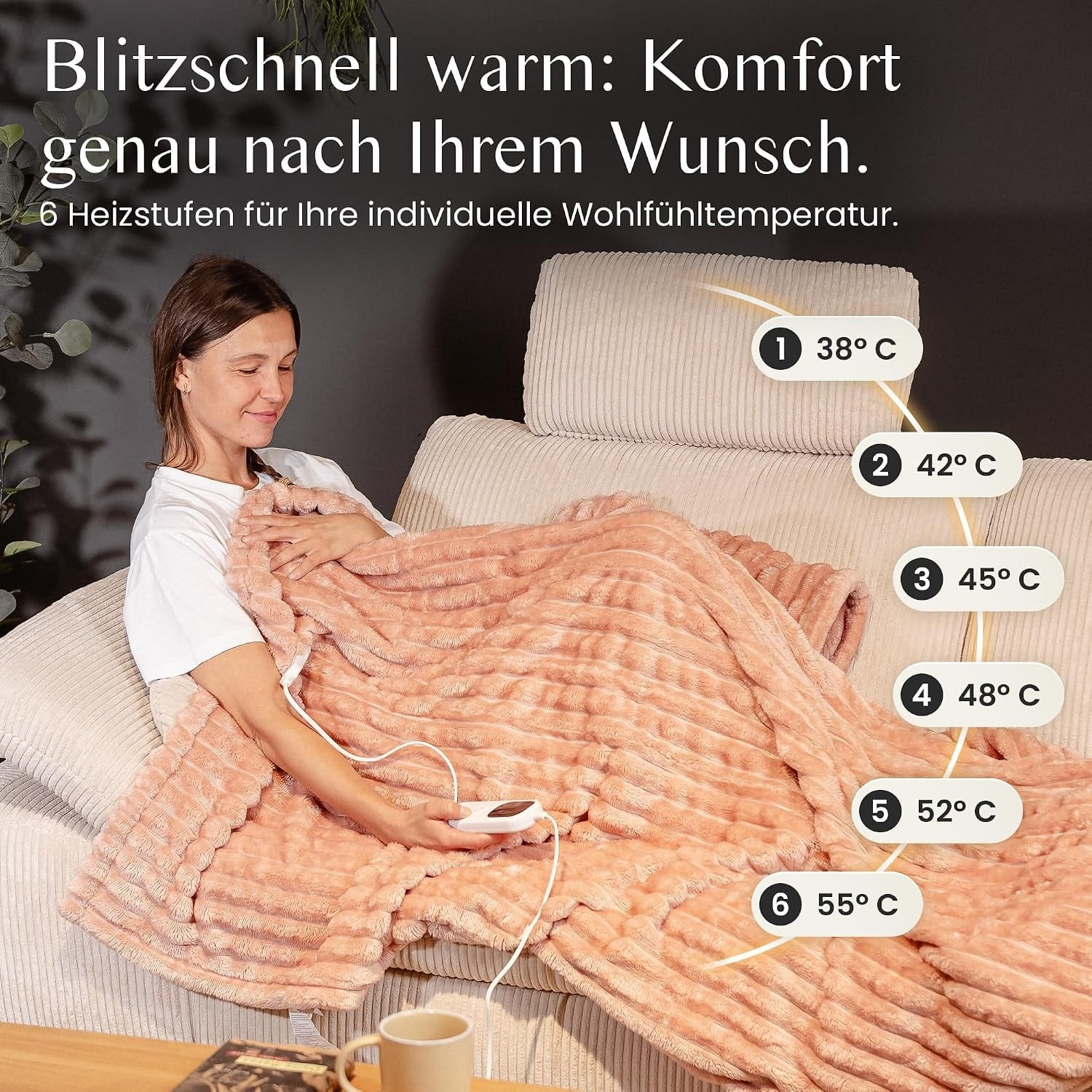 Elektrische Wärmedecke 200x150cm - Heizdecke für Bett & Sofa - bis zu 33% Rabatt