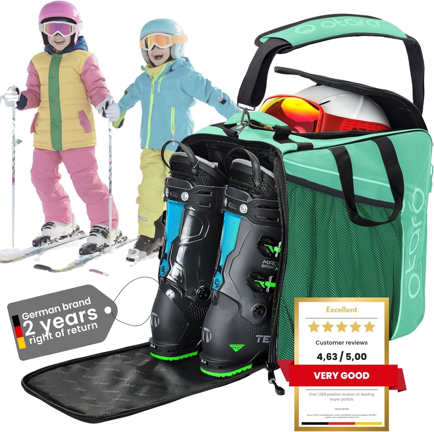 Skischuhtasche für Kinder - XL-Helmfach, 27L - Outlet bis zu 27% reduziert