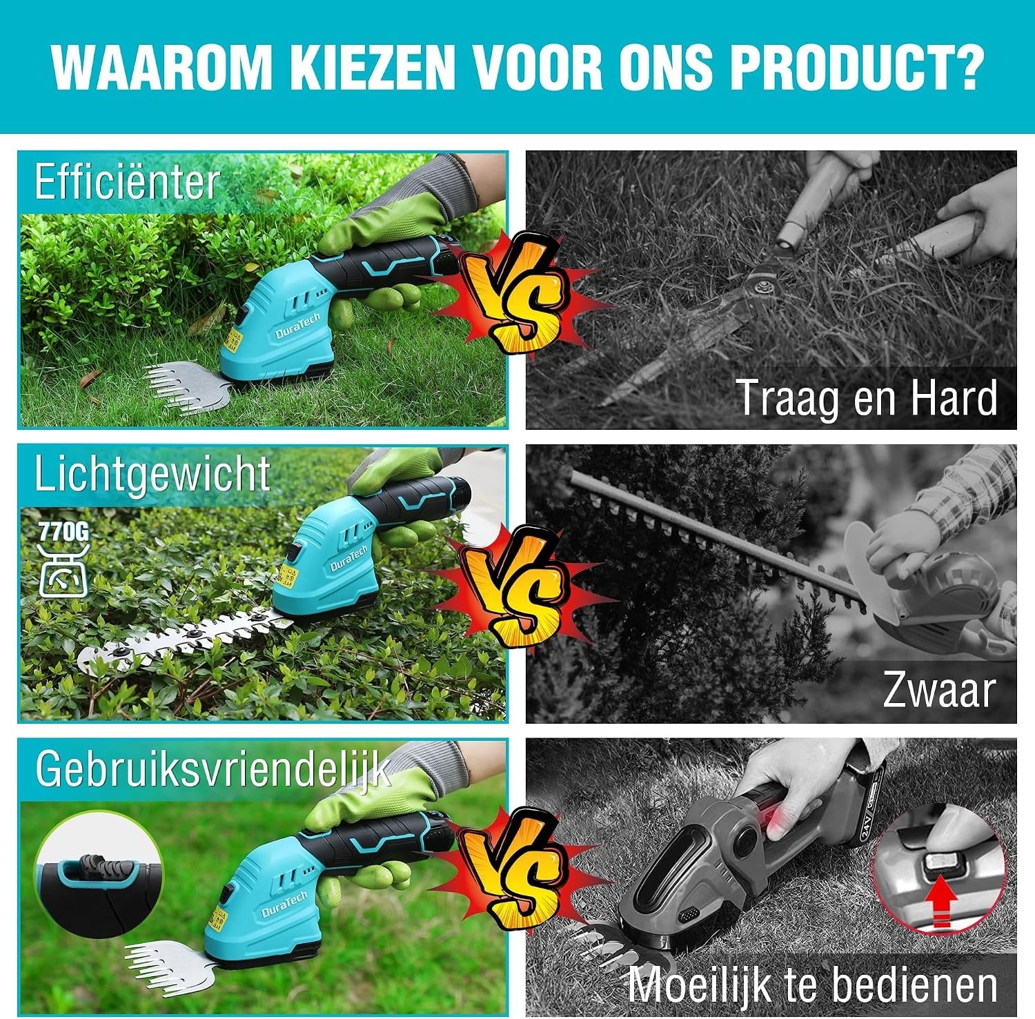 2-in-1 Akku-Grasschere & Strauchschere mit Teleskopstiel - bis zu 34% sparen