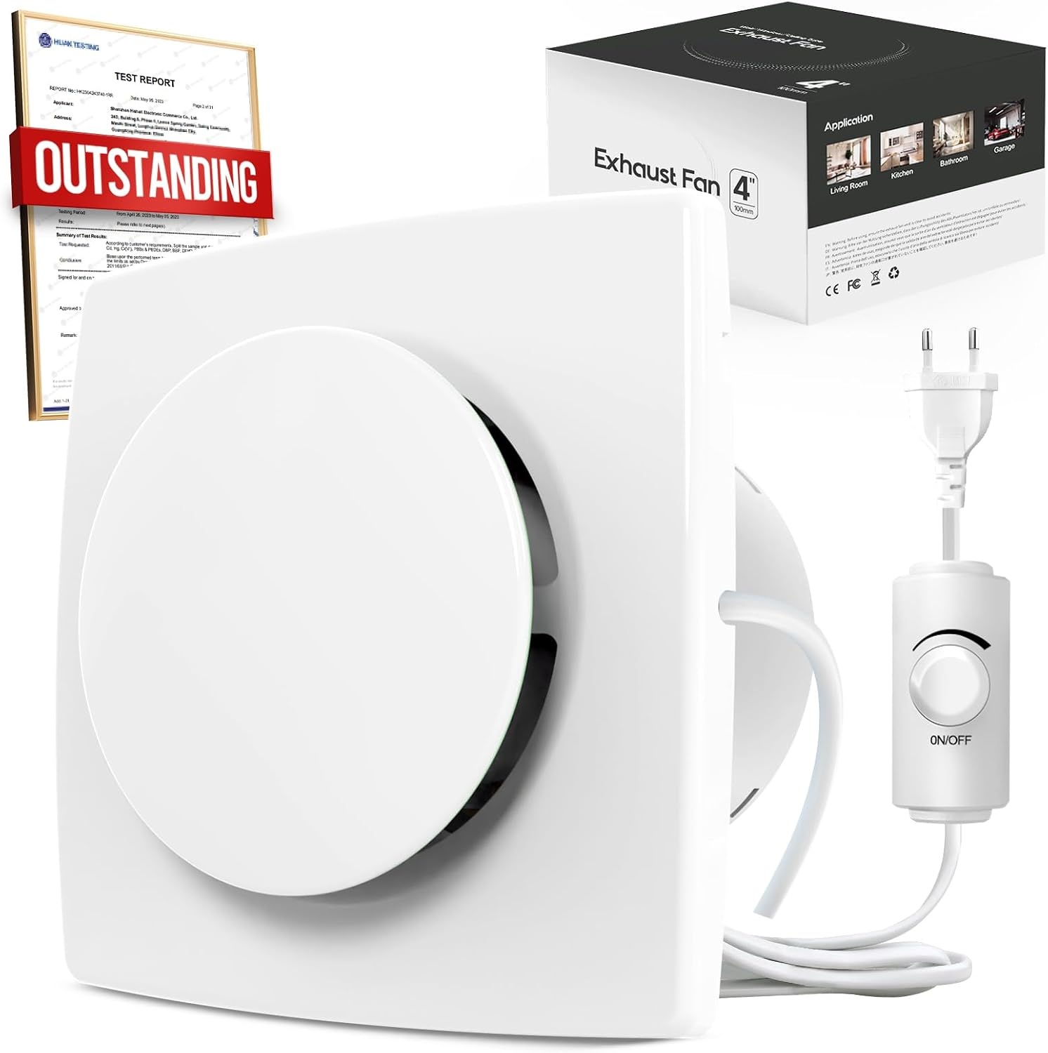 Leistungsstarker Badventilator 100 mm - 130 m³/h - IPX4 - bis zu 32% Rabatt