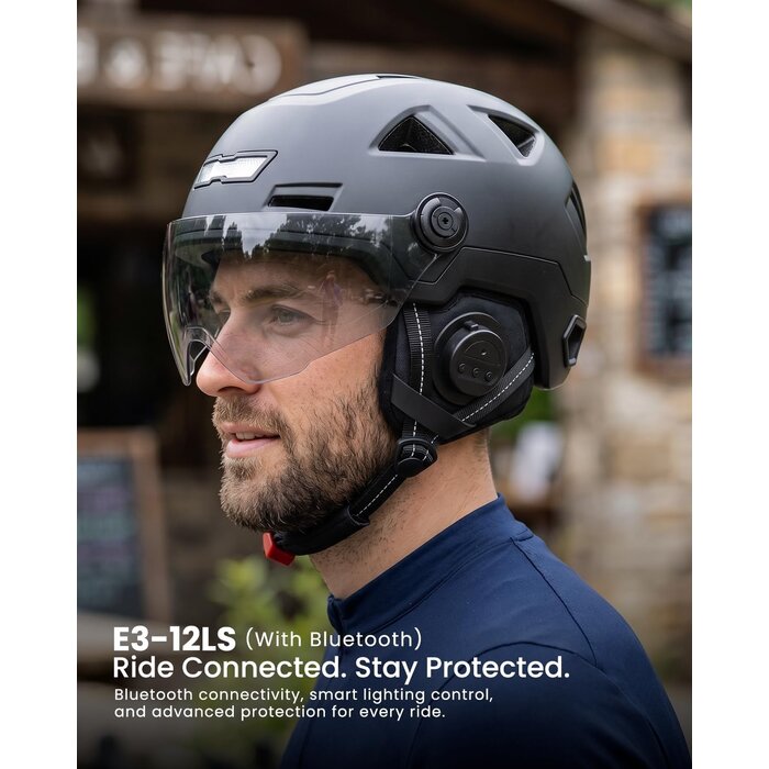 Smart Fahrradhelm mit Bluetooth & LED - Mattschwarz, XXL - bis zu 34% Rabatt