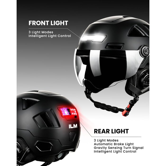 Smart Fahrradhelm mit Bluetooth & LED - Mattschwarz, XXL - bis zu 34% Rabatt