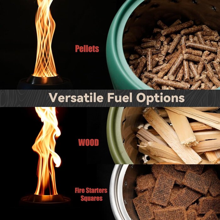Rauchfreie Tisch-Feuerschale für Pellets & Holz - Schwarz | Bis zu 34% sparen