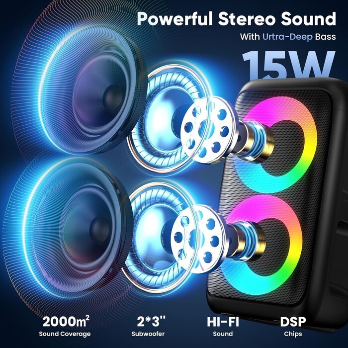 Karaoke-Maschine mit 2 Mikrofonen & LED - Jetzt bis zu 34% günstiger!