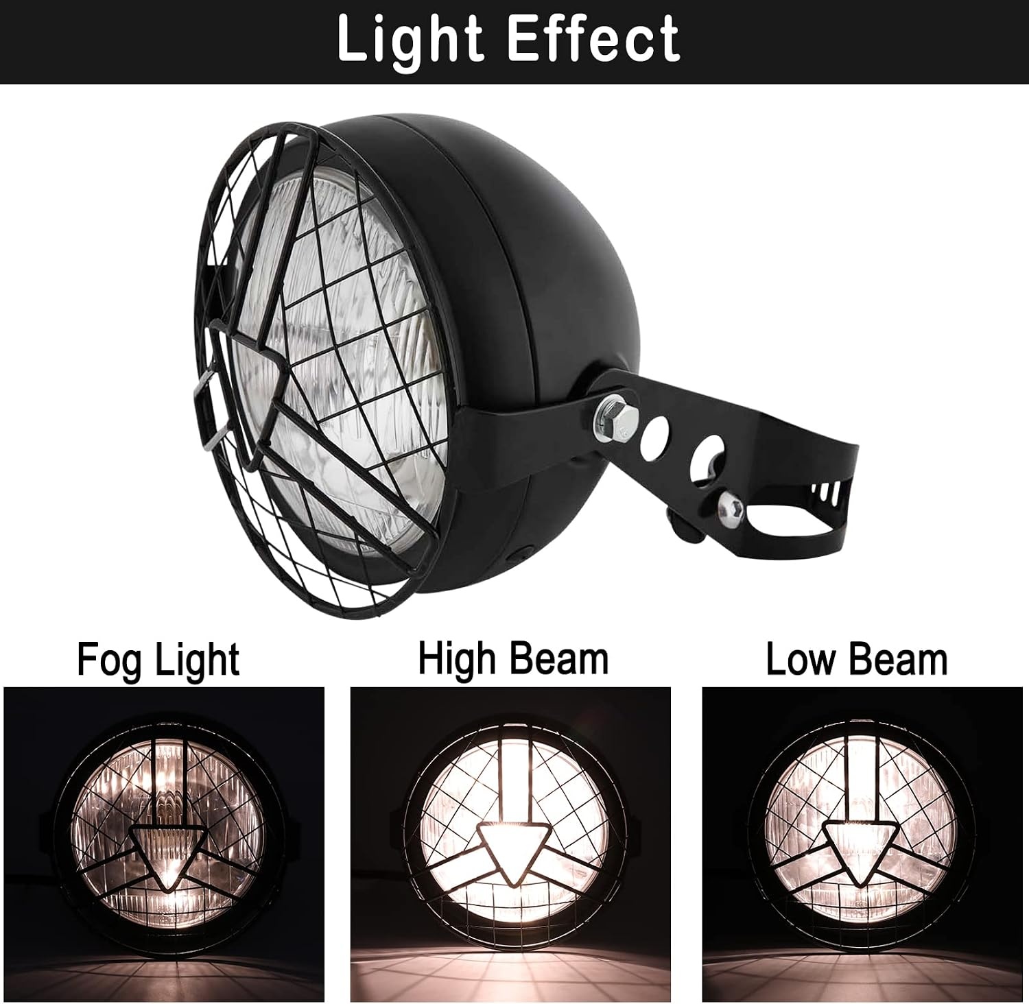 Universal LED Motorradscheinwerfer 6,8 Zoll - Schwarz - bis zu 28% sparen