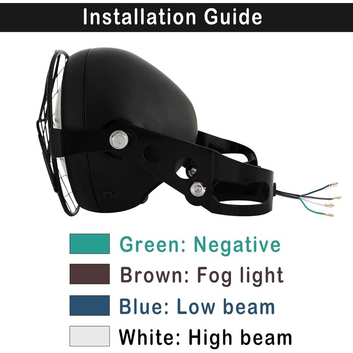 Universal LED Motorradscheinwerfer 6,8 Zoll - Schwarz - bis zu 28% sparen