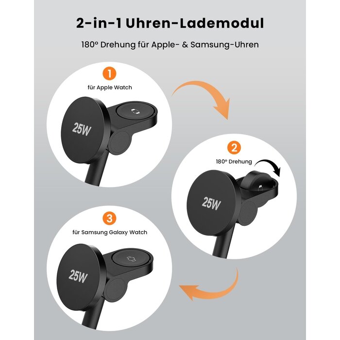 4-in-1 QI2.2 Magnetische Ladestation 25W - Outlet-Deal: bis zu 33% sparen