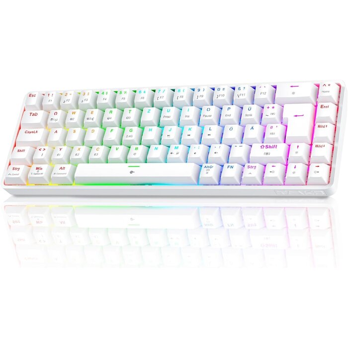Mechanische 60% Gaming-Tastatur, RGB, QWERTZ, Wireless - bis zu 28% Rabatt